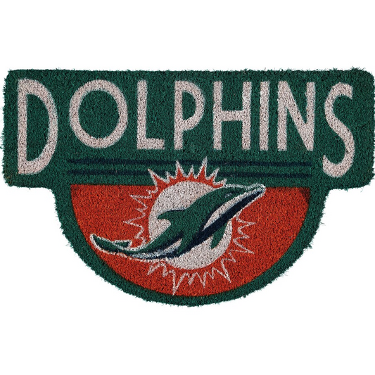 MIAMI DOLPHINS SHAPED COIR DOORMAT