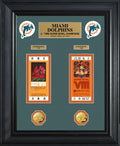 COLECCIÓN DE BOLETOS CON MONEDAS DE ORO DELUXE DE LOS CAMPEONES DEL SUPER BOWL DE LOS DOLPHINS DE MIAMI