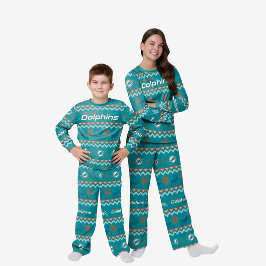 MIAMI DOLPHINS YOUTH ALL OVER PRINT PAJAMAS
