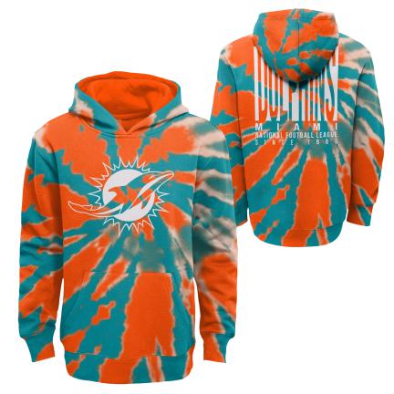 MIAMI DOLPHINS YOUTH STATEMENT TIE DYE HOODED SWEATSHIRT