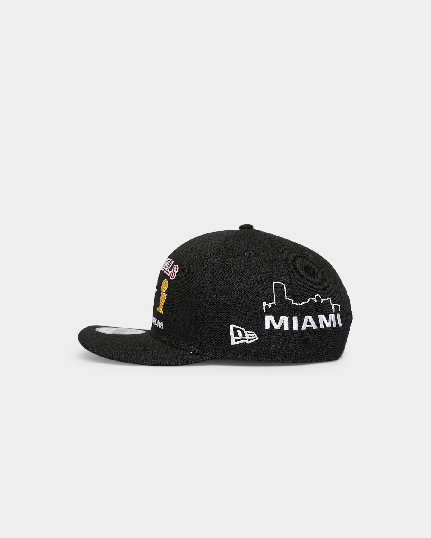 Black NBA Finals 3X World Champions Miami Heat New Era 9FIFTY Snapback