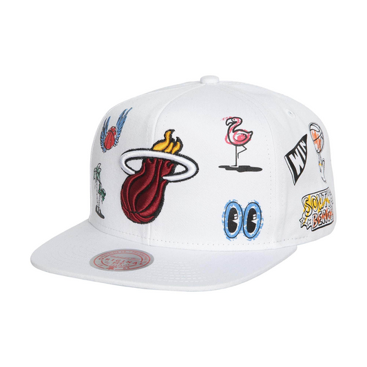 GORRA GORRA DIBUJADA A MANO DE MIAMI HEAT