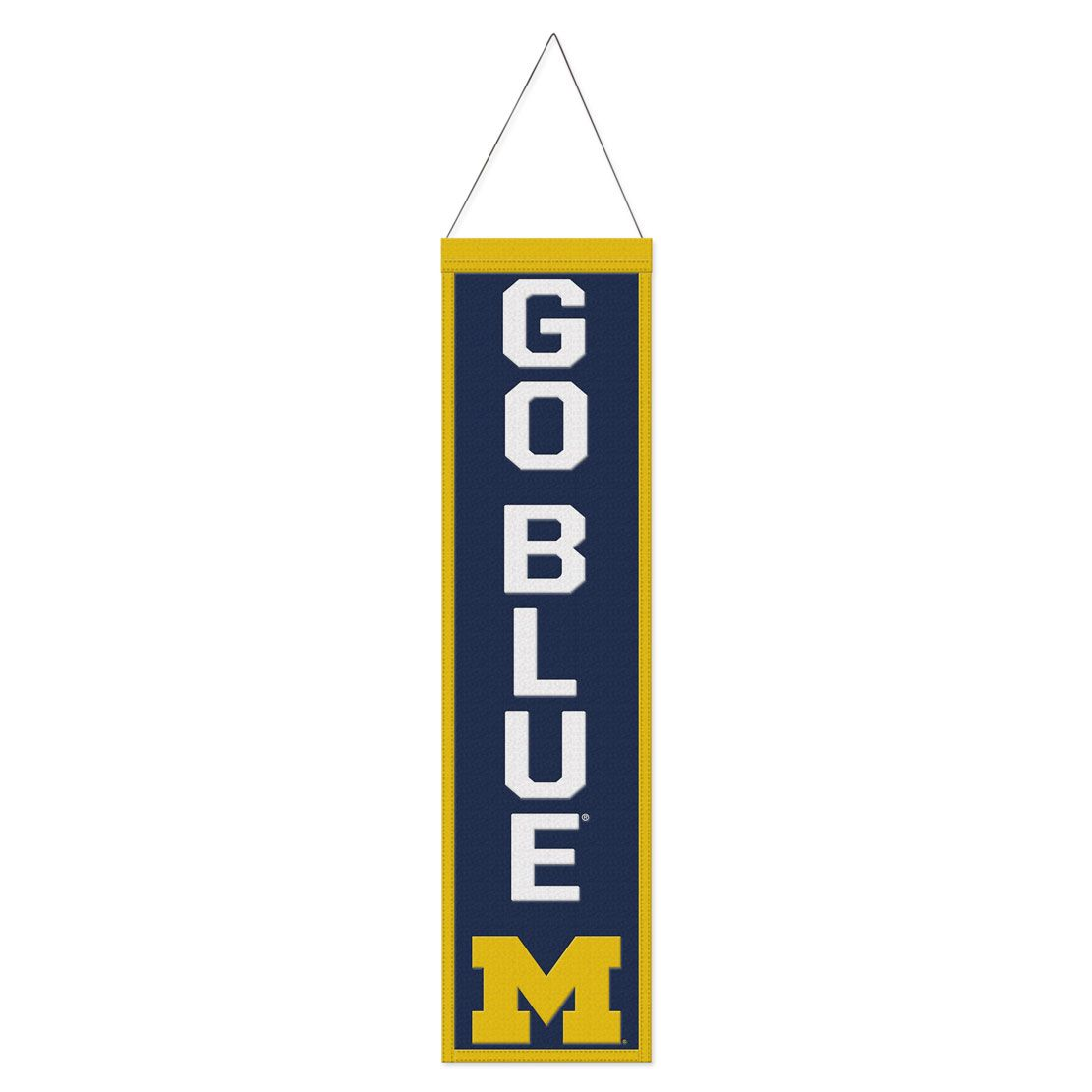 MICHIGAN WOLVERINES  8"X32" SLOGAN WOOL BANNER
