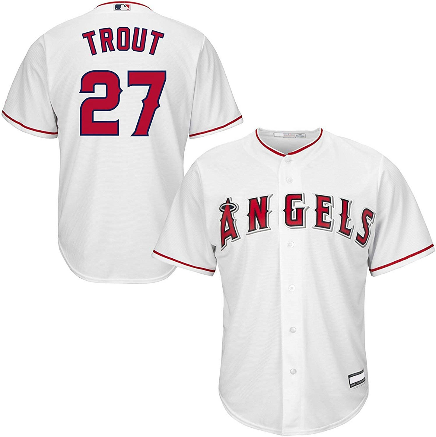 Mike Trout California Angels Men's Home White Throwback Jersey w/ Team  Patch