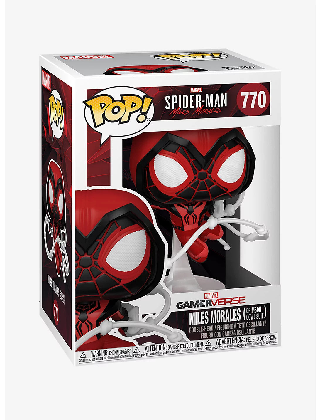 VINILO FUNKO POP CON CAPUCHA CARMESÍ DE MILES MORALES