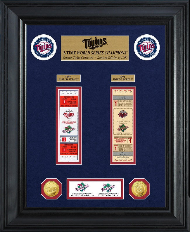MINNESOTA TWINS WORLD SERIES DELUXE GOLD COIN & TICKET COLLECTION