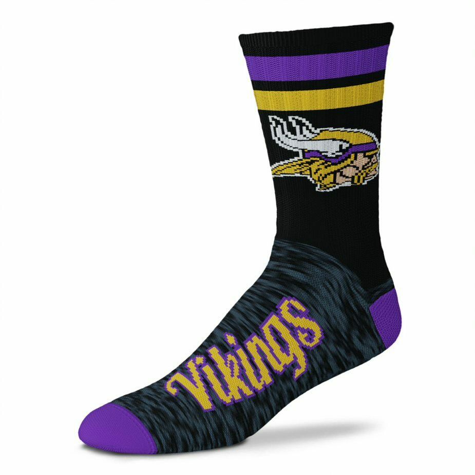 MINNESOTA VIKINGS BLACK SCRIPT SOCKS