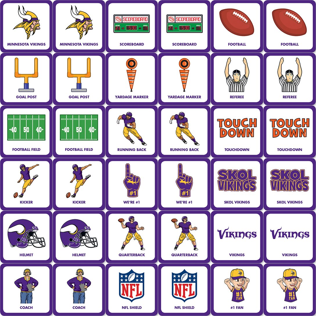 JUEGO DE PAREJAS DE LOS VIKINGOS DE MINNESOTA