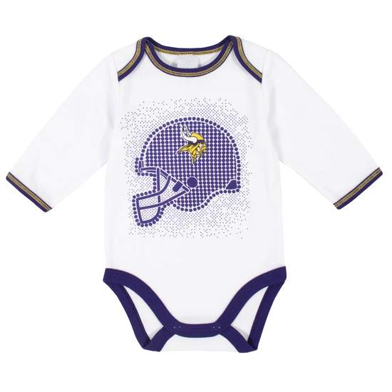 MINNESOTA VIKINGS NEWBORN 3-PIECE FOOTED PAJAMA SET