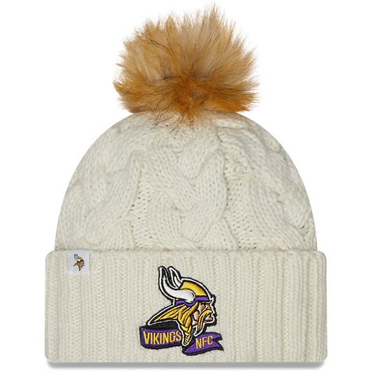 MINNESOTA VIKINGS WOMEN'S 2022 SIDELINE CUFFED KNIT - CREAM