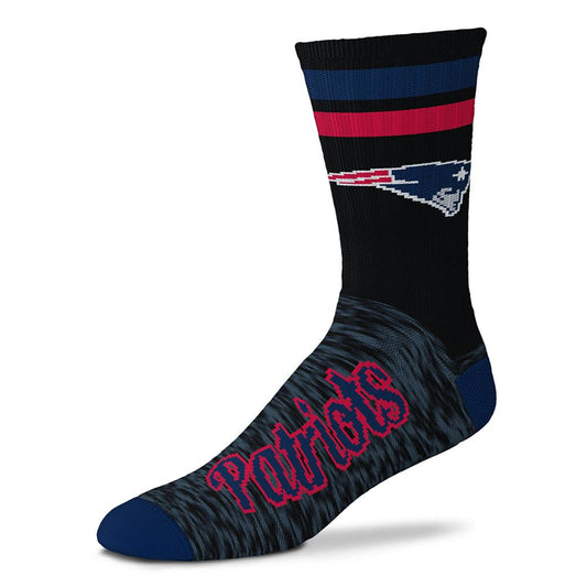 NEW ENGLAND PATRIOTS BLACK SCRIPT SOCKS