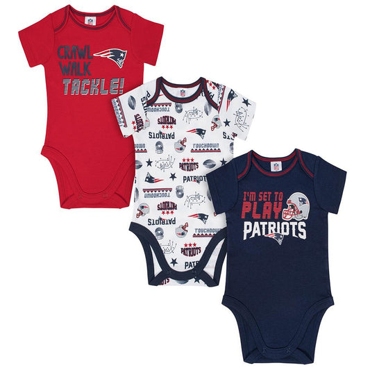 NEW ENGLAND PATRIOTS INFANT BODYSUIT 3-PACK