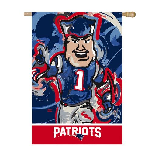 NEW ENGLAND PATRIOTS JUSTIN PATTEN SUEDE HOUSE FLAG