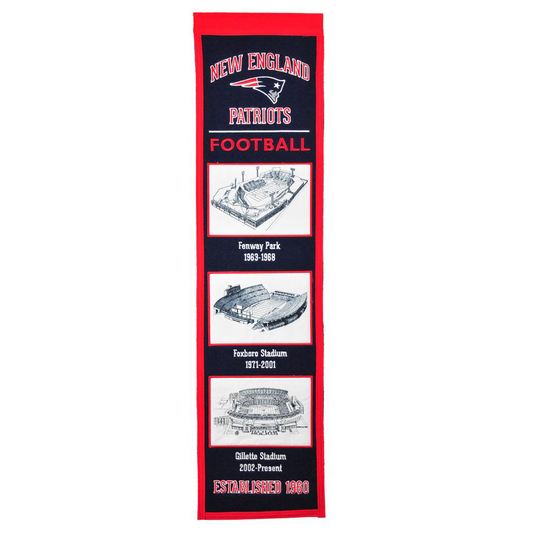 NEW ENGLAND PATRIOTS STADIUM EVOLUTION BANNER