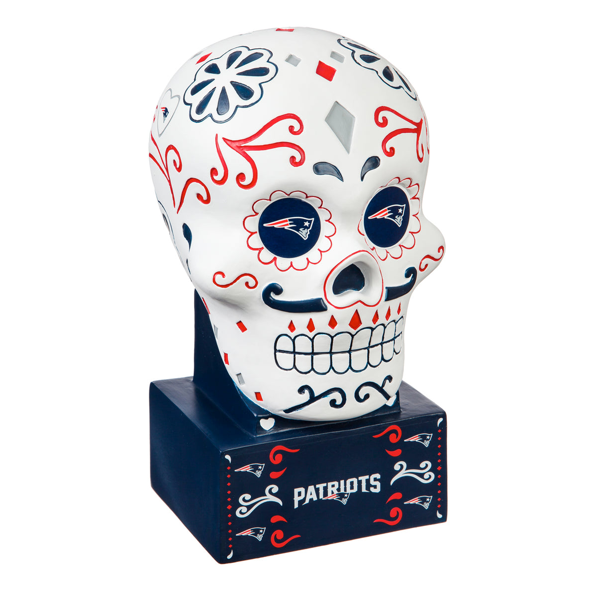 CABEZA DE CALAVERA DE AZÚCAR DE LOS PATRIOTAS DE NUEVA INGLATERRA