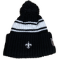 NEW ORLEANS SAINTS 2022 SIDELINE SPORT DE PUNTO CON POMPONES -NEGRO/BLANCO