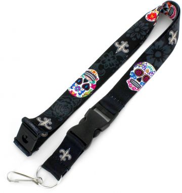 NEW ORLEANS SAINTS DIA DE LOS MUERTOS LANYARD