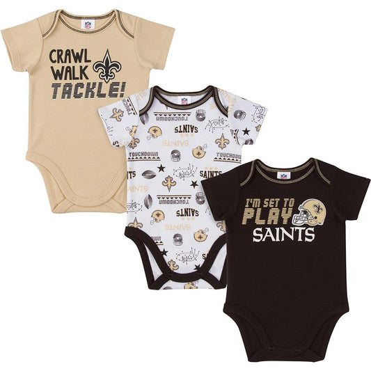 NEW ORLEANS SAINTS INFANT BODYSUIT 3-PACK