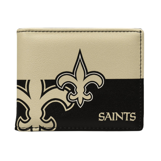 CARTERA DOBLE PLEGABLE CON LOGO DE LOS SANTOS DE NUEVA ORLEANS