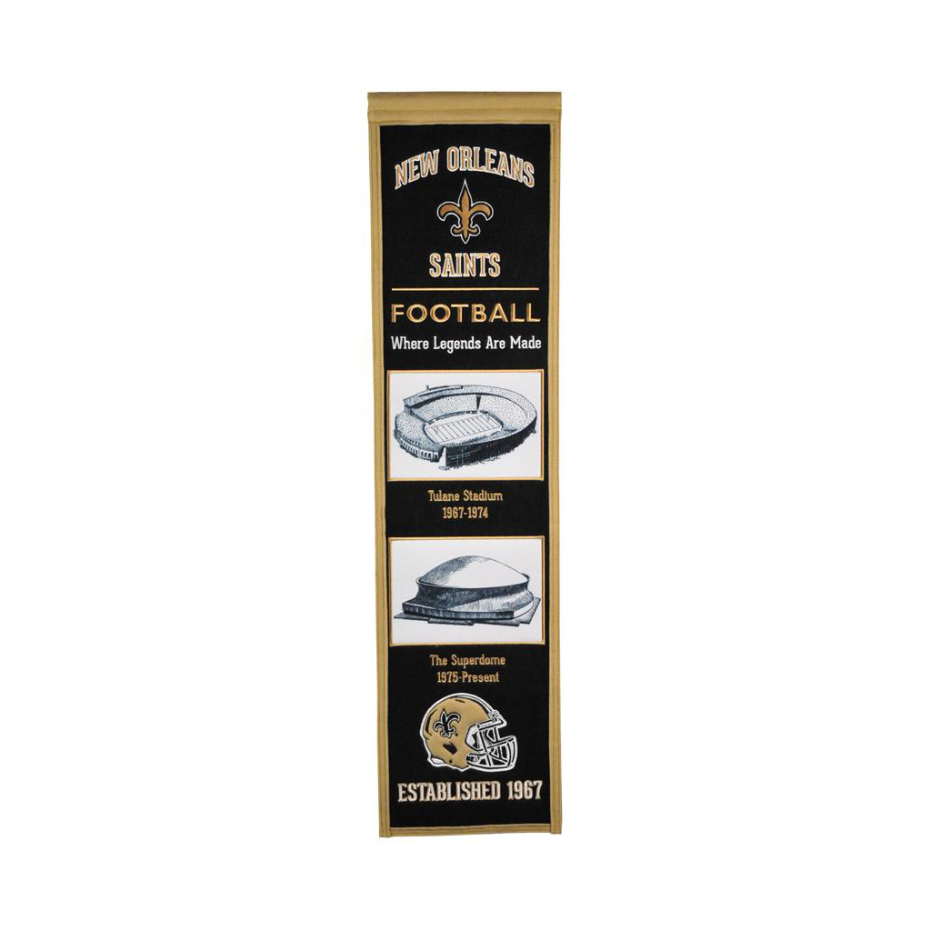 BANDERA DE LA EVOLUCIÓN DEL ESTADIO DE LOS SAINTS DE NUEVA ORLEANS