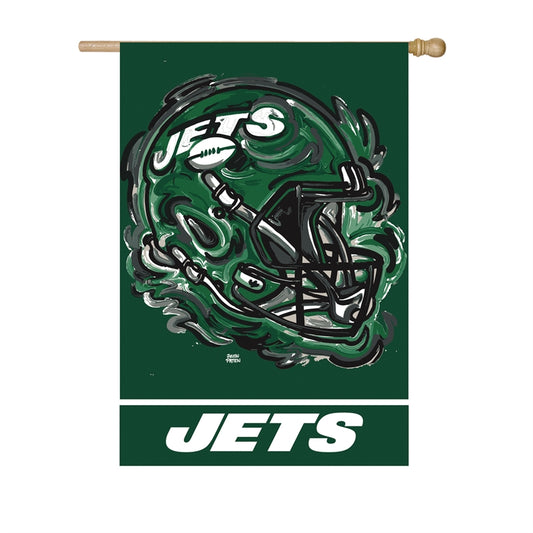 NEW YORK JETS JUSTIN PATTEN SUEDE HOUSE FLAG