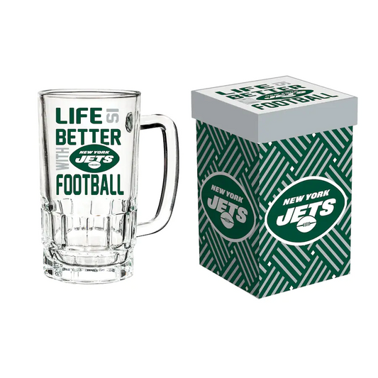 TAZA PARA TANKARD DE NEW YORK JETS CON CAJA