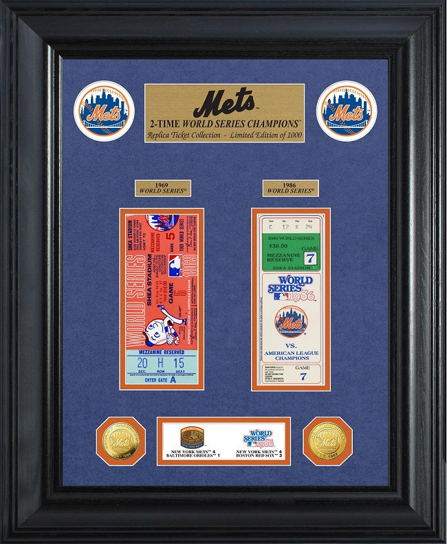 NEW YORK METS WORLD SERIES DELUXE GOLD COIN & TICKET COLLECTION