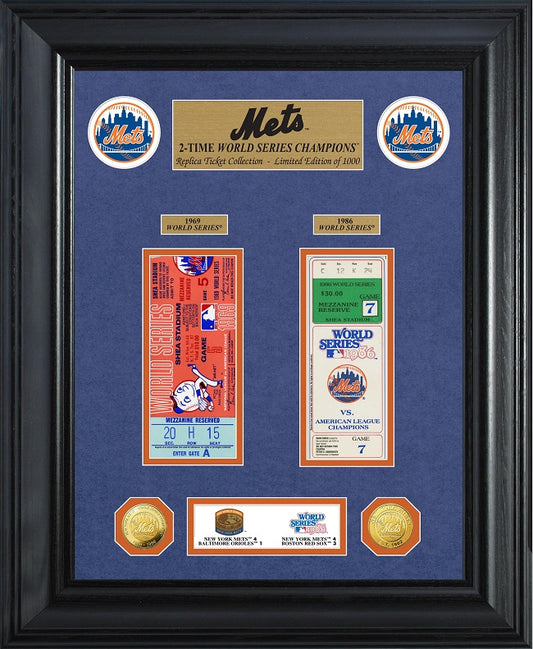 NEW YORK METS WORLD SERIES DELUXE GOLD COIN & TICKET COLLECTION