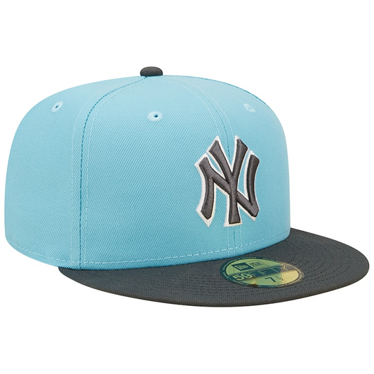 NEW YORK YANKEES 2-TONE COLOR PACK 59FIFTY FITTED HAT - LIGHT BLUE/ CHARCOAL