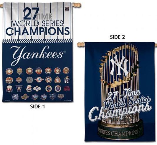 NEW YORK YANKEES 27X CHAMPIONS 28"X40" VERTICAL FLAG