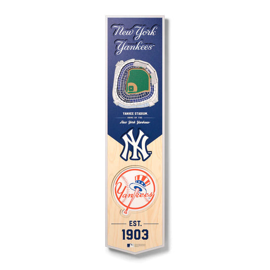 NEW YORK YANKEES 3D STADIUM VIEW WOOD BANNER