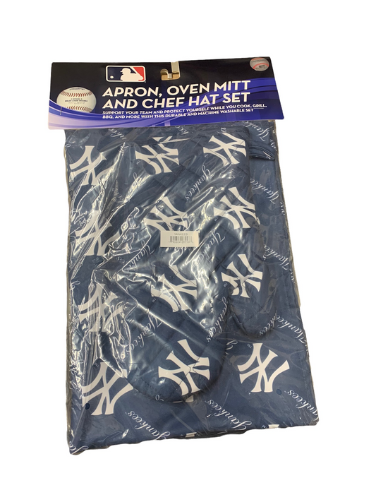 NEW YORK YANKEES 3PC SET APRON MITT HAT SET