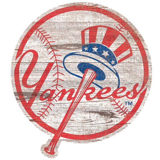 RECORTE DEL LOGOTIPO DESGASTADO DE LOS YANKEES DE NUEVA YORK