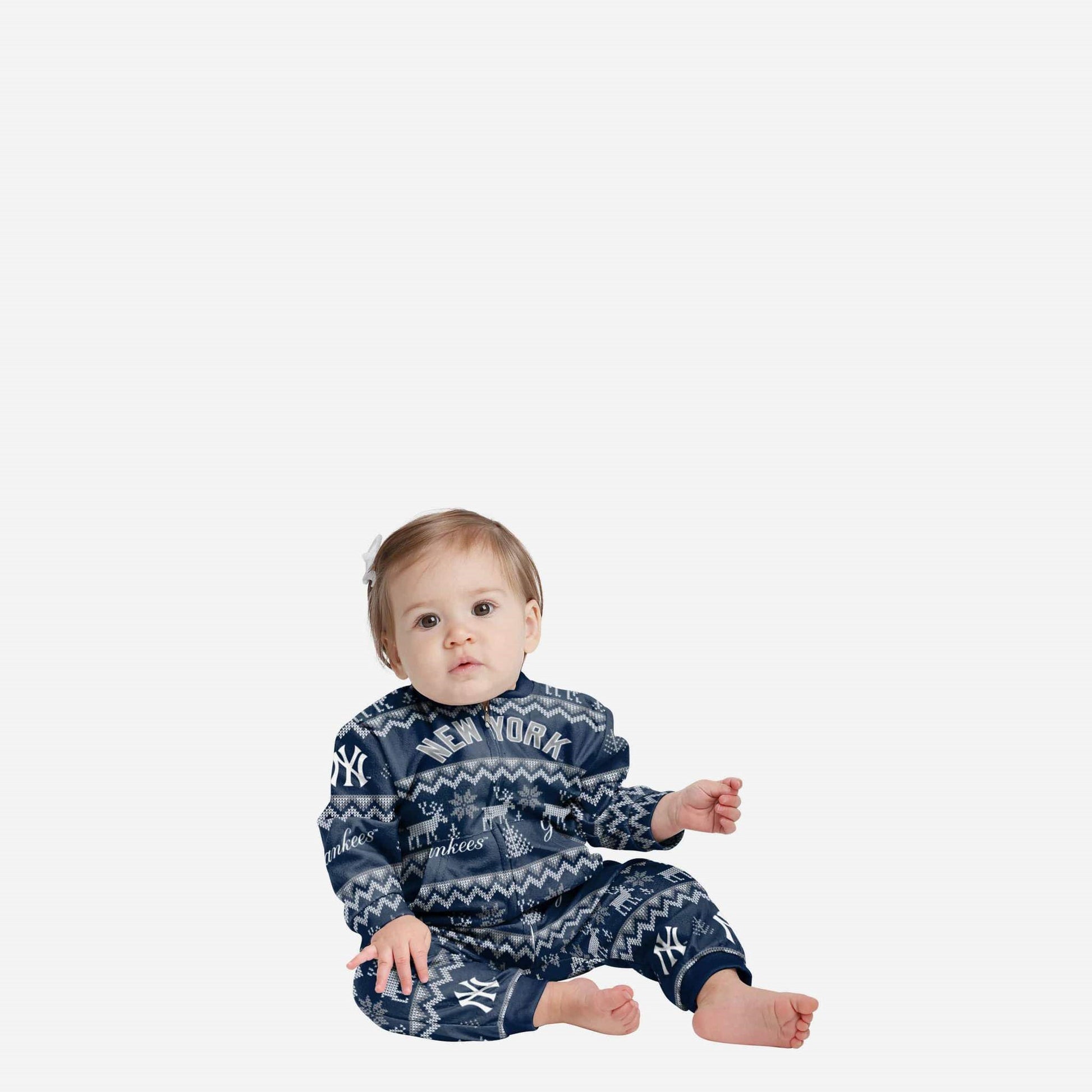 FOCO New York Yankees Infant Ugly Pattern Family Holiday Pajamas, Baby & Toddler Size: 18 Mo