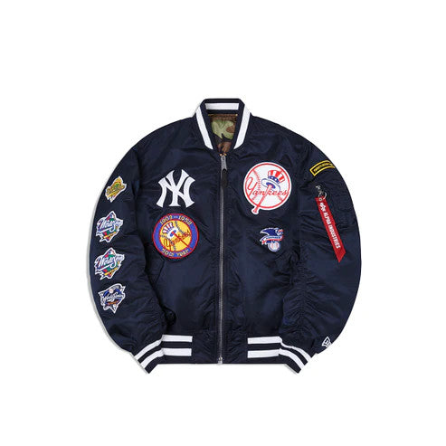 NEW YORK YANKEES MEN'S ALPHA INDUSTRIES REVERSIBLE BOMBER JACKET