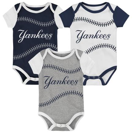 NEW YORK YANKEES RECIÉN NACIDO BEST EVER PACK DE 3 ONEIE SET