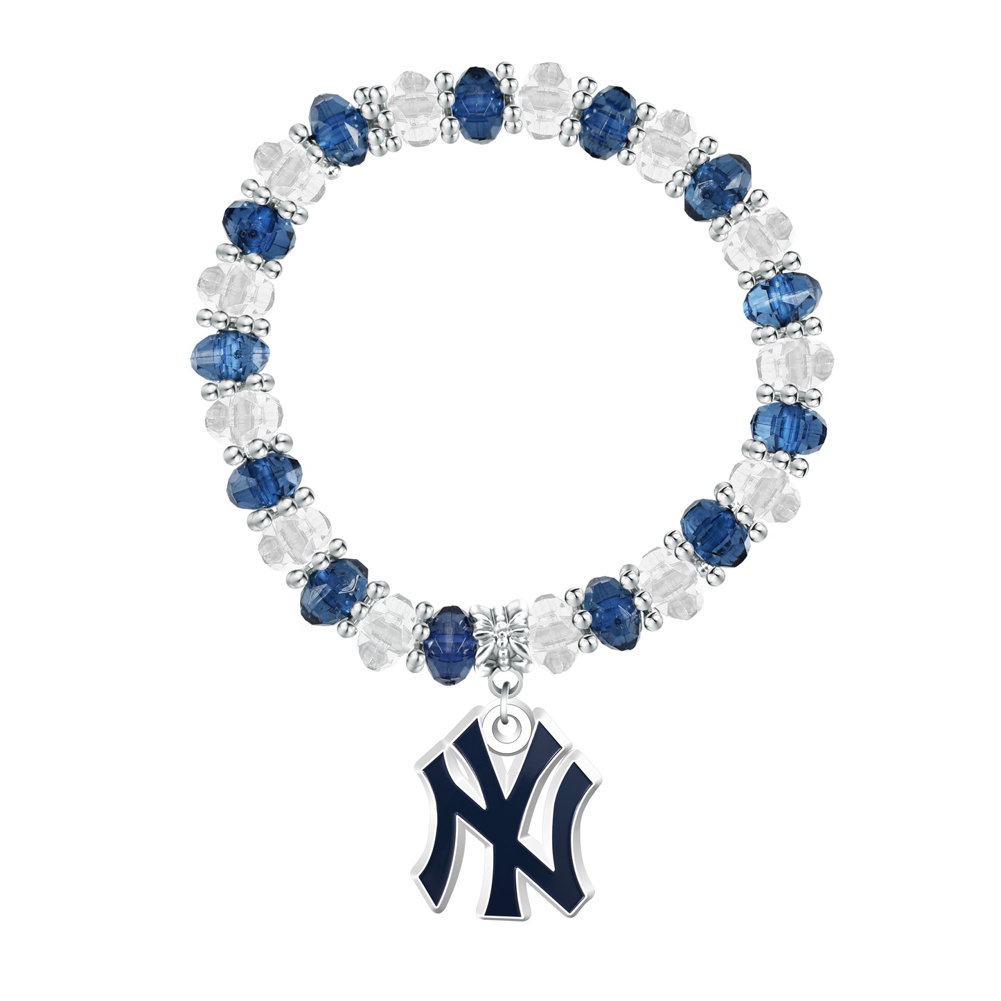 NEW YORK YANKEES TWO TONE BEADED BRACELET