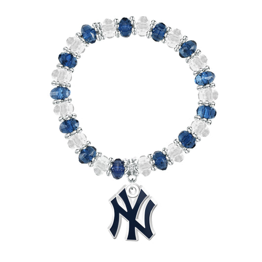 PULSERA DE CUENTAS DE DOS TONOS DE LOS YANKEES DE NUEVA YORK