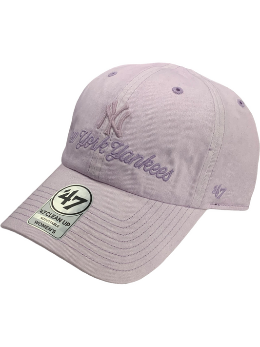 NEW YORK YANKEES WOMEN'S 47 BRAND ADJUSTABLE CLEAN UP HAT - COSMOS HAZE