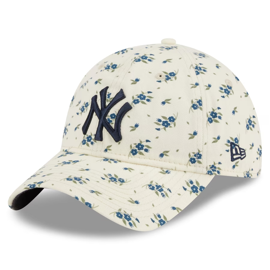 NEW YORK YANKEES WOMEN'S BLOOM 9TWENTY ADJUSTABLE HAT - CREAM