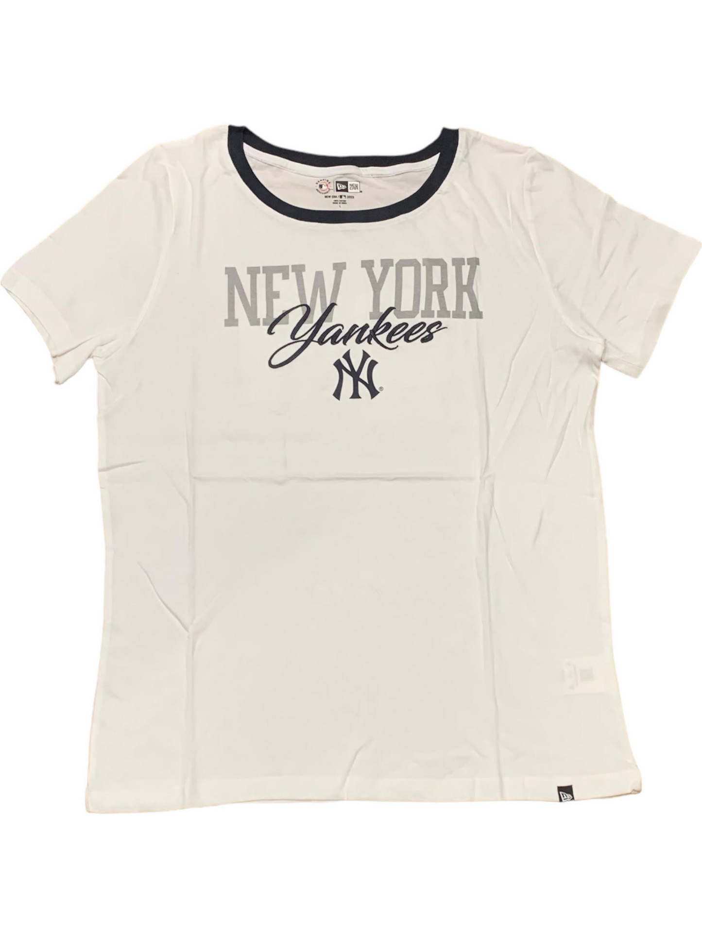 CAMISETA MUJER CON LOGOTIPO RINGER SCOOP DE LOS NEW YORK YANKEES