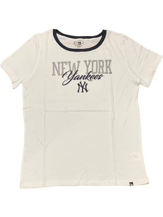 CAMISETA MUJER CON LOGOTIPO RINGER SCOOP DE LOS NEW YORK YANKEES