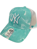 NEW YORK YANKEES WOMEN'S '47 BRAND MVP MESH TRUCKER HAT - TIFFANY BLUE