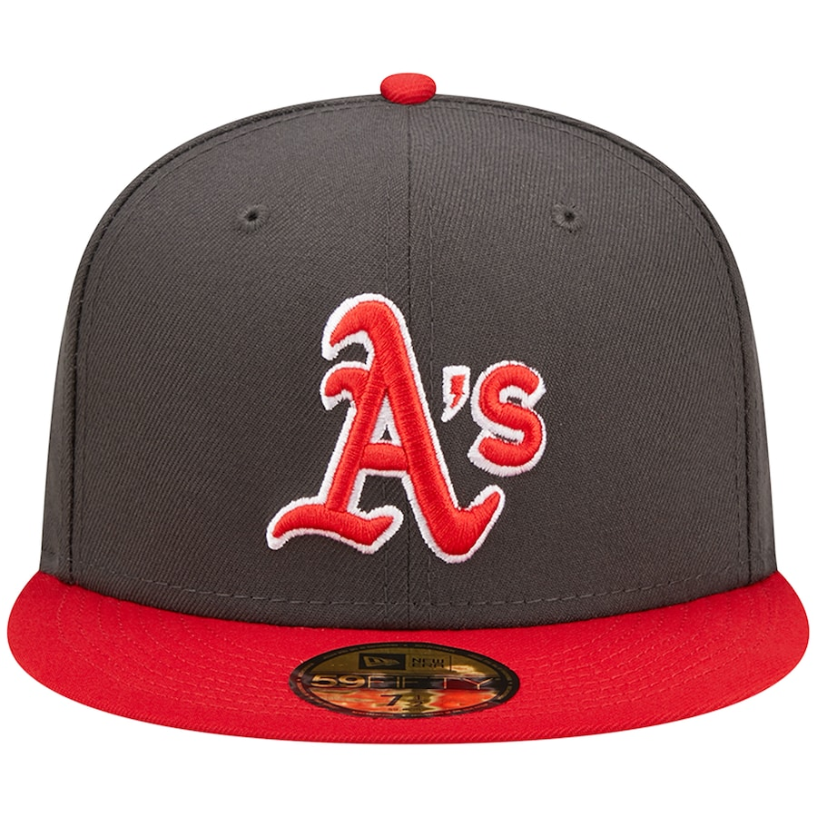 OAKLAND ATHLETICS 2-TONE COLOR PACK 59FIFTY FITTED HAT - CHARCOAL/ RED