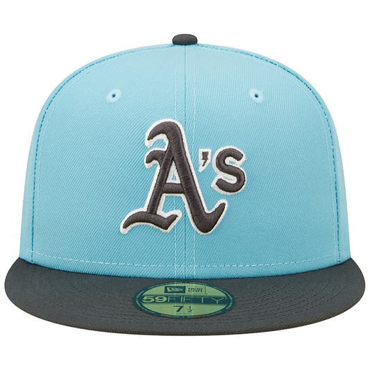 OAKLAND ATHLETICS 2-TONE COLOR PACK 59FIFTY FITTED HAT - LIGHT BLUE/ CHARCOAL