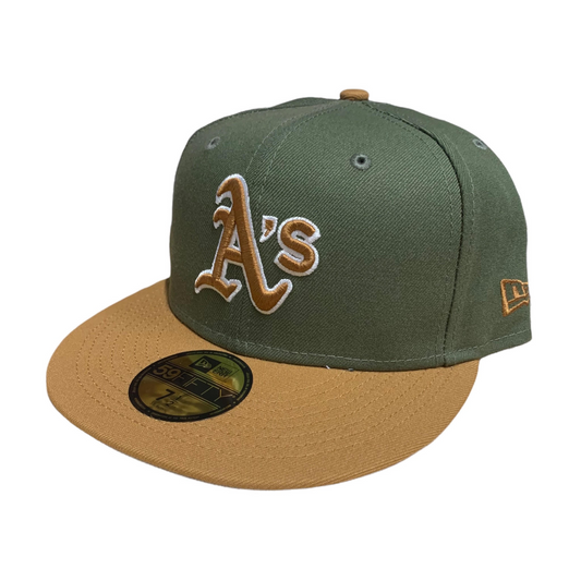 OAKLAND ATHLETICS 2-TONE COLOR PACK 59FIFTY FITTED - OLIVE/ BROWN