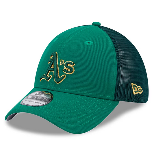 ATLETISMO DE OAKLAND 2023 ST. GORRA DE AJUSTE FLEXIBLE 39THIRTY DEL DÍA DE PATRICIO