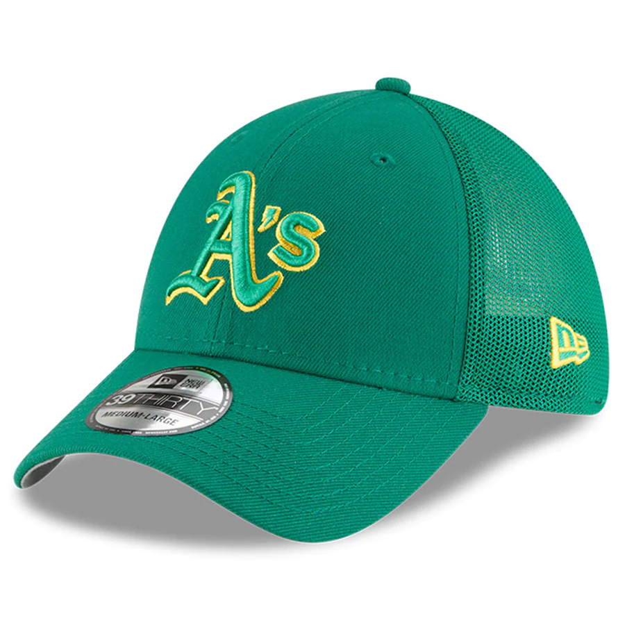 GORRA DE PRÁCTICA DE BATEO DE OAKLAND ATHLETICS 3930 AJUSTE FLEXIBLE