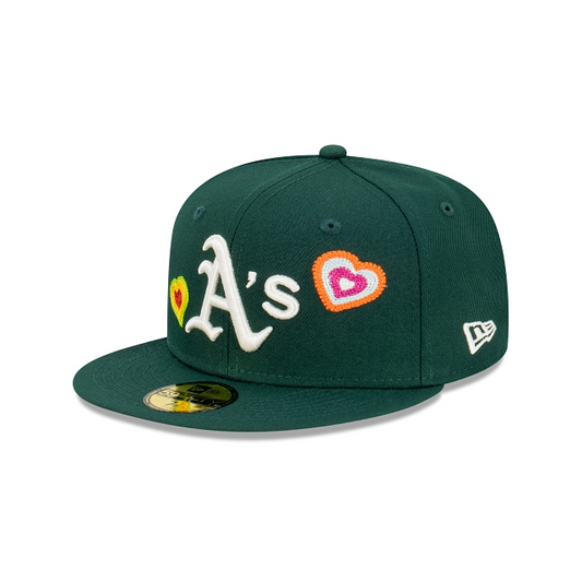 OAKLAND ATHLETICS CHAINSTITCH HEART 59FIFTY FITTED HAT