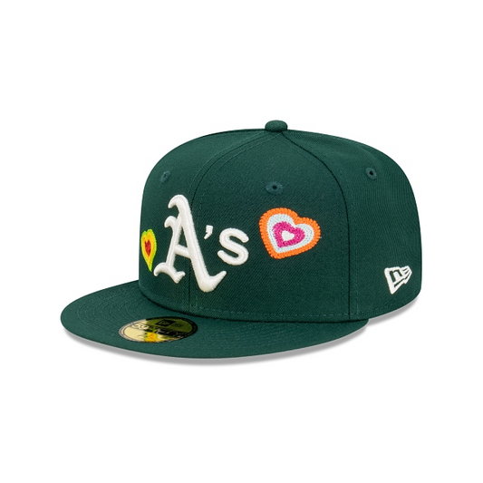 GORRA AJUSTADA 59FIFTY CORAZÓN DE PUNTO DE CADENA OAKLAND ATHLETICS